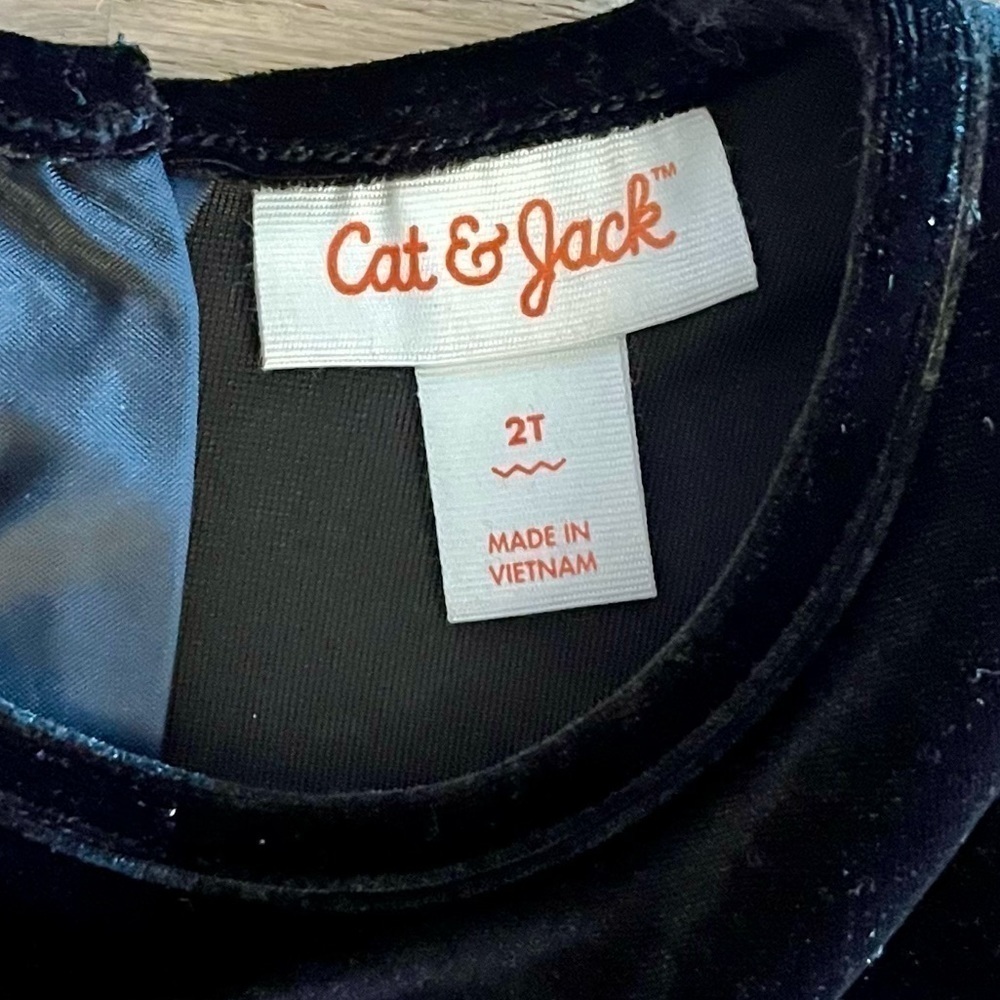 Adorable cat and jack holiday dress size 2T red black velvet tulle plaid - Picture 3 of 6